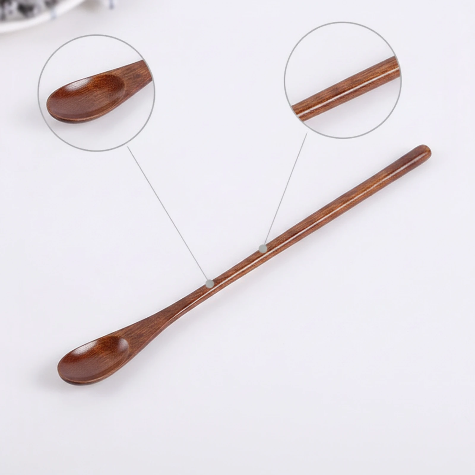 Wooden Stirring Spoon Slim Wooden Spoon with Long Handle Extended Natural for Tall Mugs