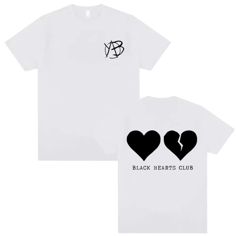Singer Yungblud Black Hearts Club T-shirt Men Women Rock Vintage Oversized Short Sleeve Tshirt Male Pure Cotton T Shirts