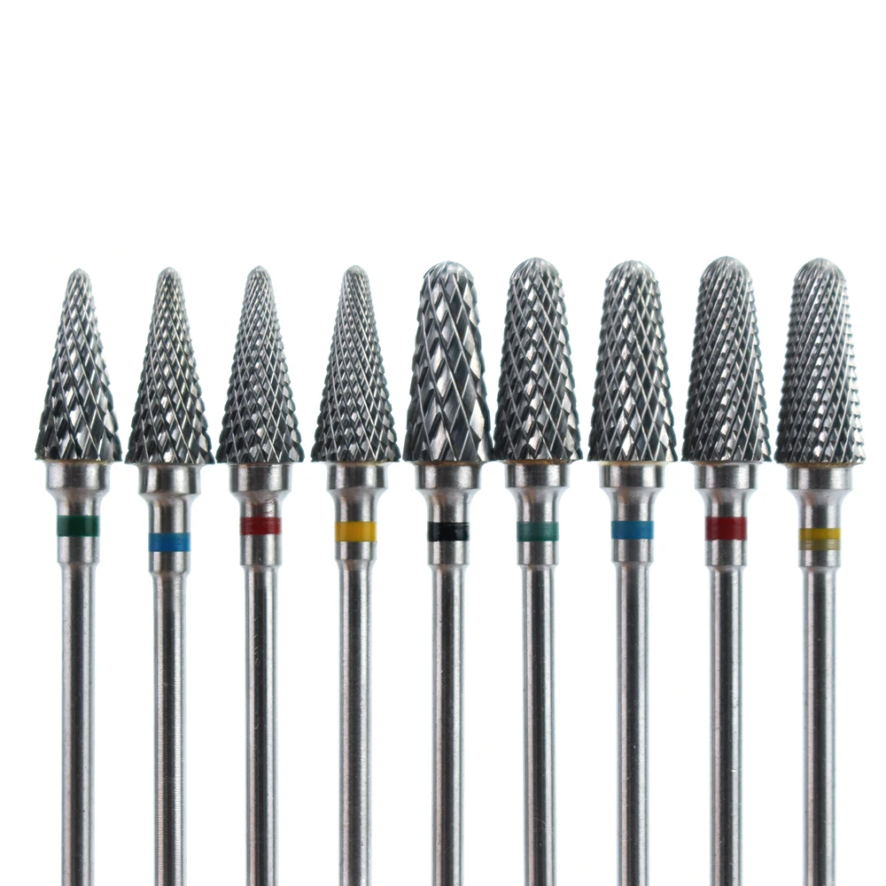 Brocas para uñas de carburo de tungsteno cónico, fresa para máquina de manicura, máquina de broca eléctrica para herramientas de uñas
