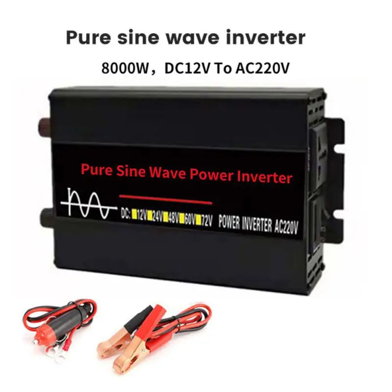 

8000/3500W Pure Sine Wave Car Power Inverter DC 12V To AC 220V Transformer Convert Car Charger Adapter For Car Home Camping