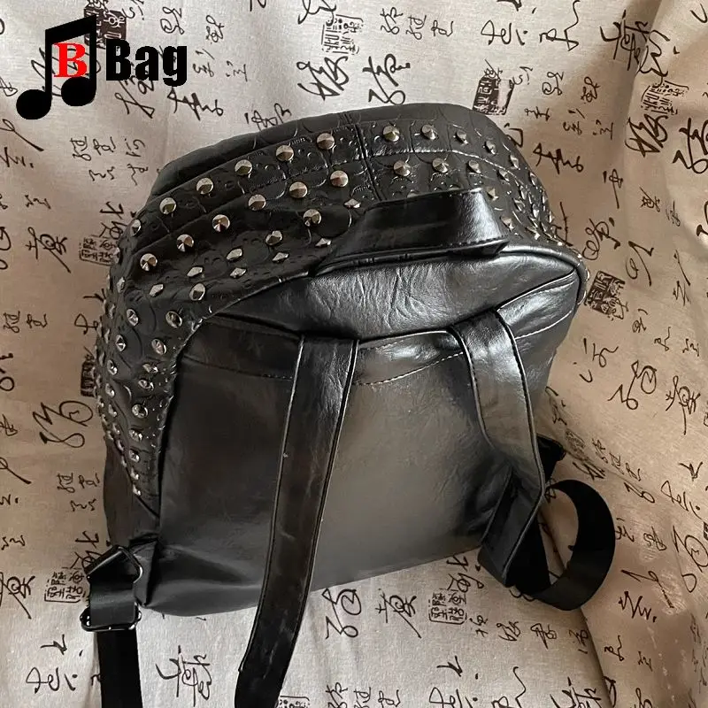 Harajuku Women Girl skeleton Little Shoulder  Backpack Students Cross punk Large Capacity Backpacks book bag Computer Handbag