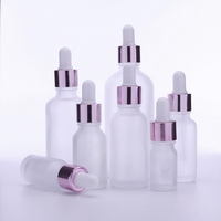 10pcs 5-100ml Refillable Dropper Bottle Frosted Essential Oil Glass Aromatherapy Liquid Drop For Massage Pipette Bottles