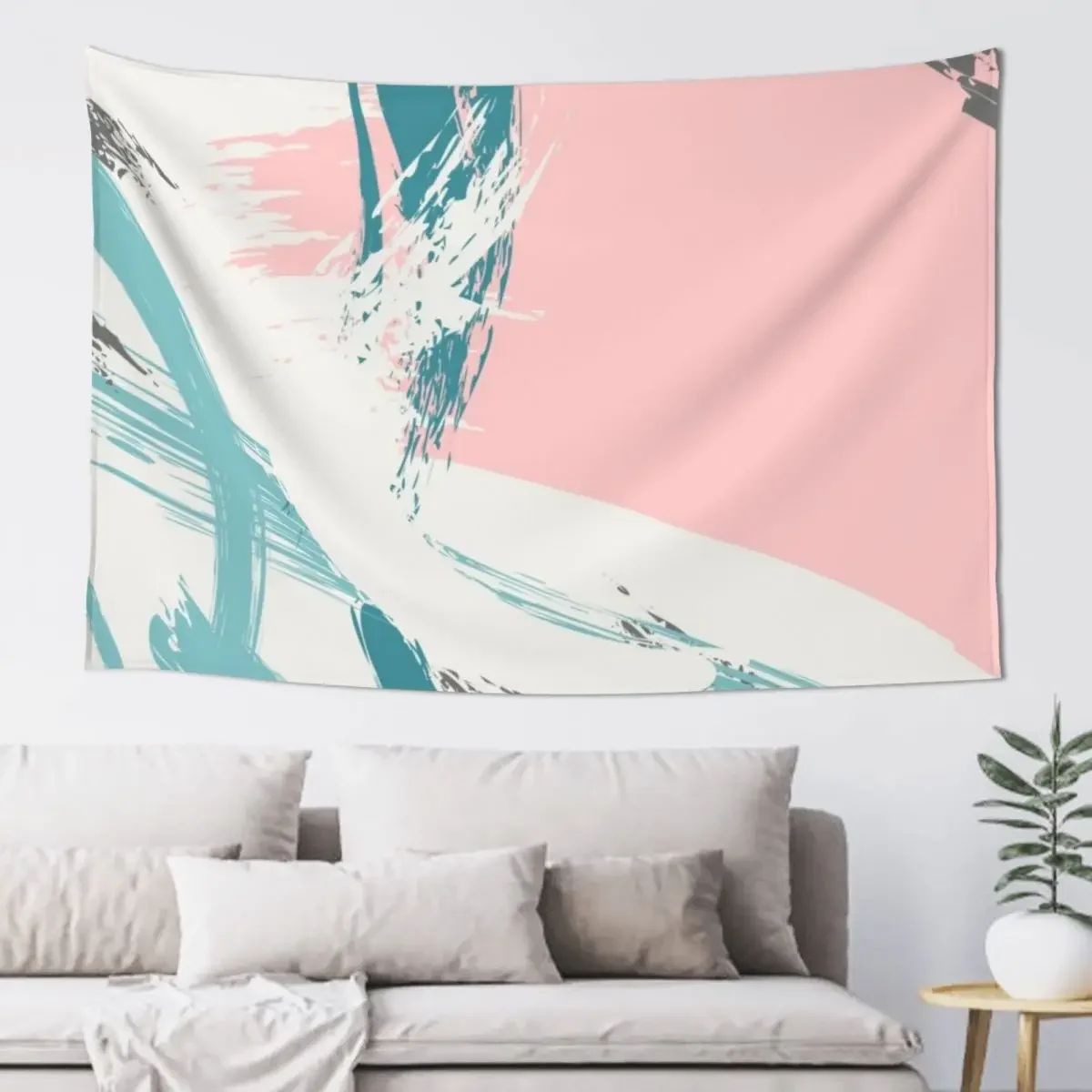 Watercolor painting Pink blue pastel Tapestry Cute Room Things Decor For Room Wall Mural Tapestry