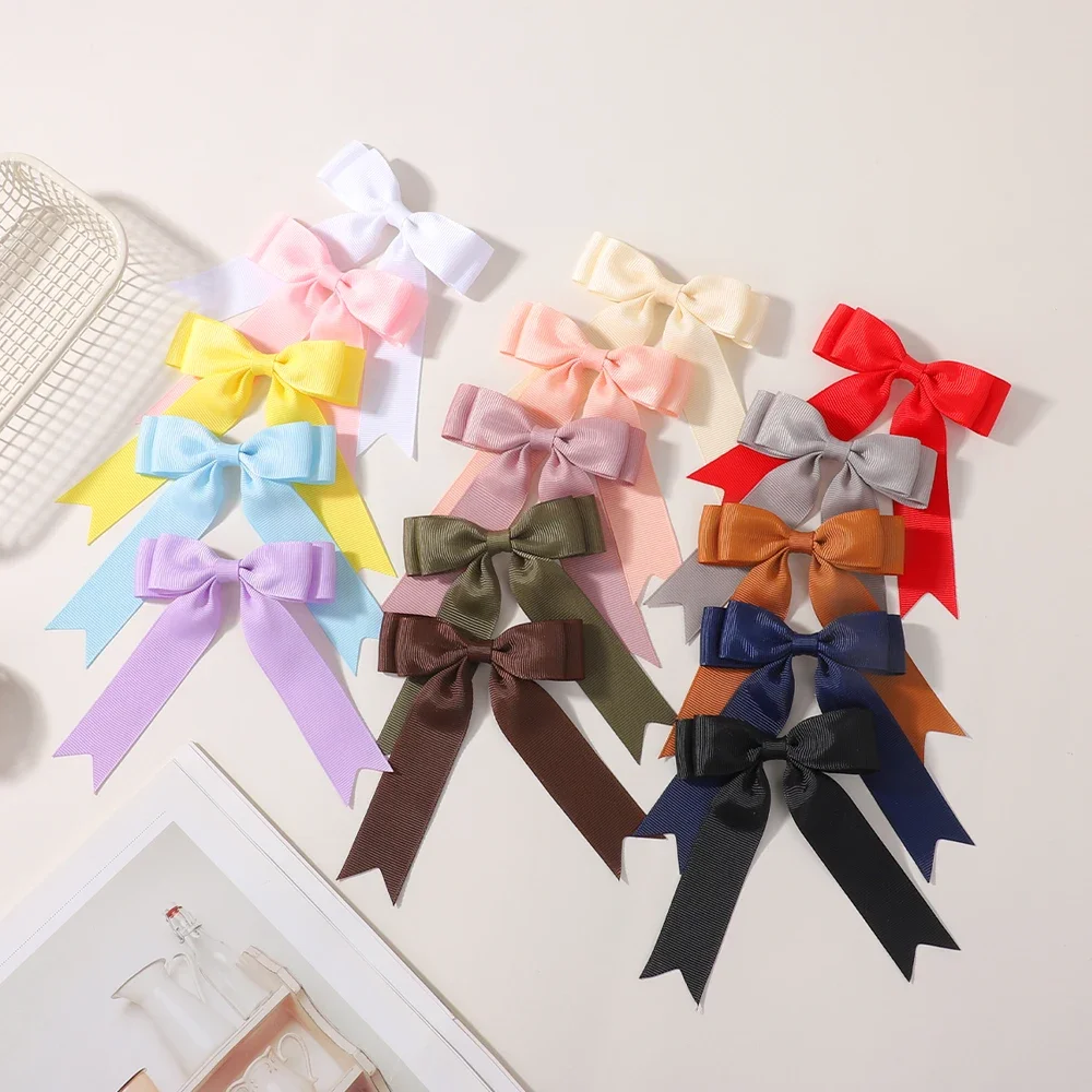 

5 шт./компл., однотонные банты, заколка для волос, заколка для волос, детский головной убор для маленьких девочек, милые аксессуары для укладки волос, подарки