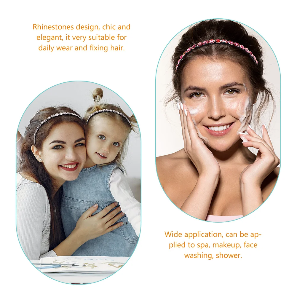 

2pcs Rhinestones Teeth Comb Headband Nonslip Face Wash Hairband Women'S Hair Accessories Comfortable All Day Wear Headbands For