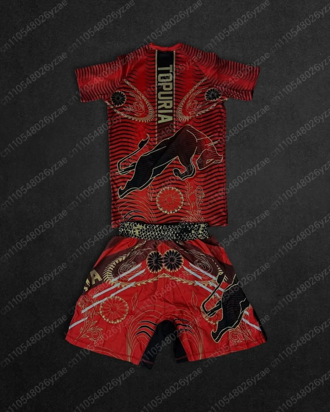 UFC Top Athlete Ilya Topria's Competition Event T-shirt, Shorts, Men's Breathable Sportswear, Wrestling, Running and Fitness Set