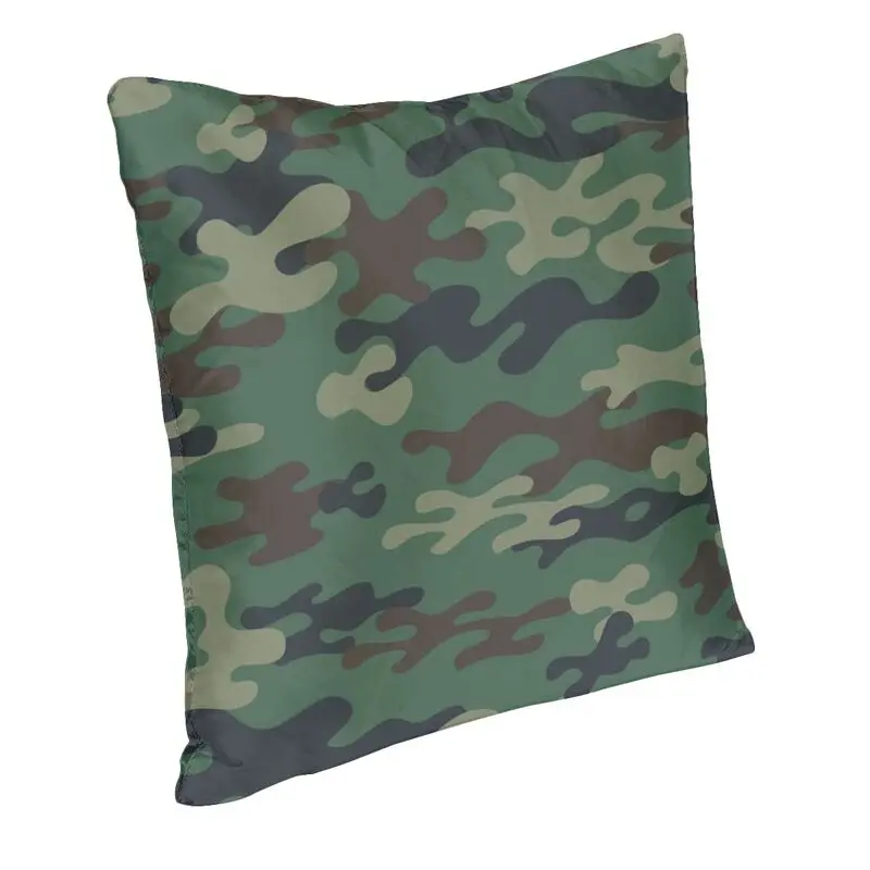 Green Camouflage Cushion Cover 45x45cm Arm War Soldier Camo Soft Velvet Luxury Pillows Case Decoration Salon