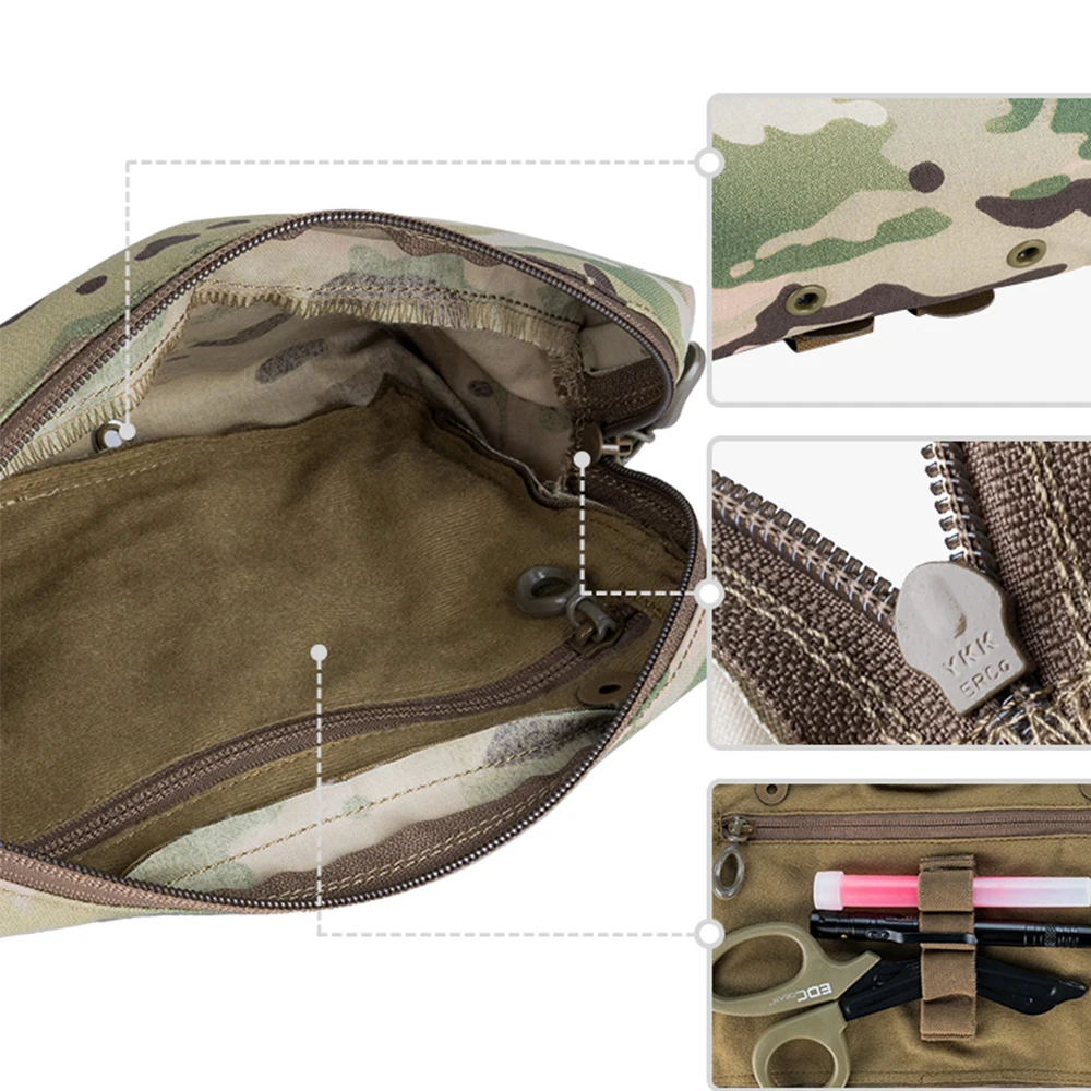 Tactical Multifunctional Universal Pouch Sports Molle Grocery Pouchs(6X9inch) Side Wall Waist Accessory Bag with Zippered Pocket