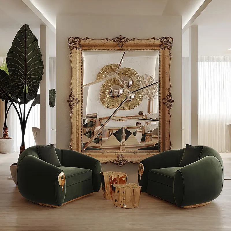 Móveis de luxo de alta qualidade villa sala de estar sofá de couro