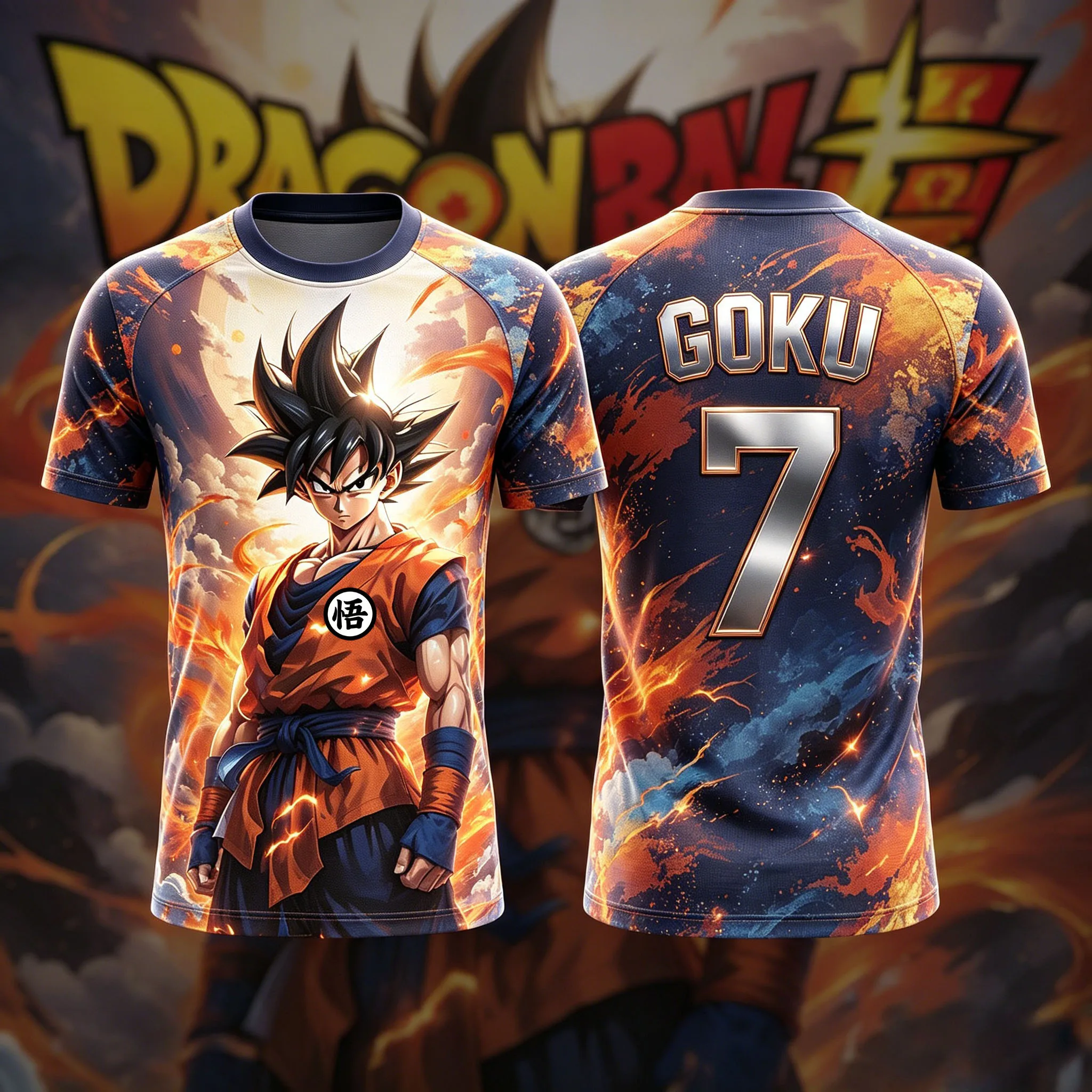 2026 Summer Dragon Ball Goku Trendy 3D Print Jersey Men Breathable Quick Dry Outdoor Sports Anime Novelty Short Sleeve T-shirt