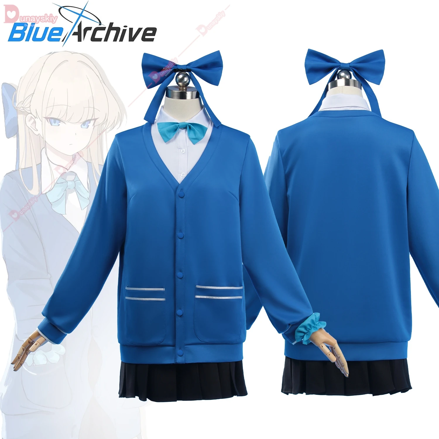 Anime Asuma Toki Cosplay Spiel blau Archiv Cosplay blau Mantel Kleid Perücke Set Halloween Party spielen Kleidung Outfit für Frau