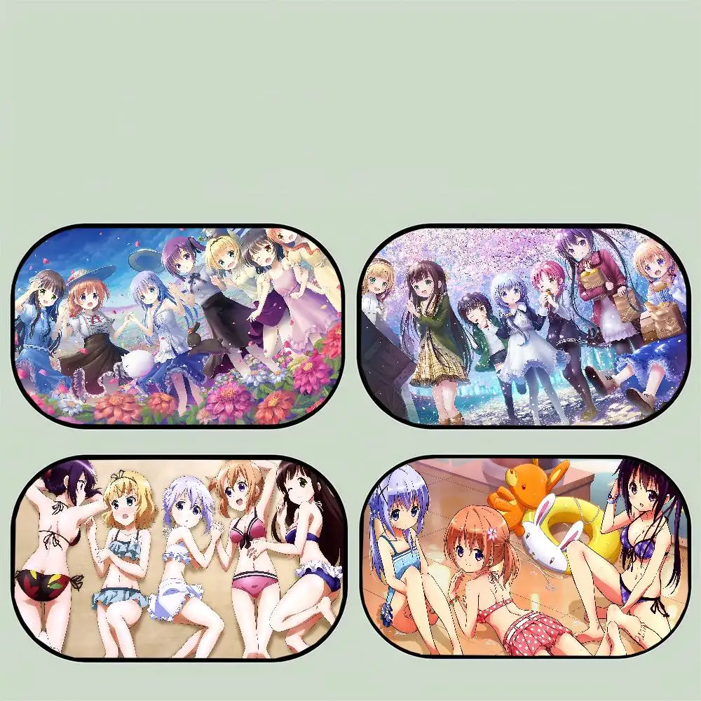 

Anime "Excuse Me, What's the Order for Rabbit Today" Car Sunshade Anti-UV Window Sunshade Universal Car Curtain