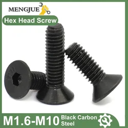 Hexagon Socket Flat Countersunk M1.6 M2 M2.5 M3 M4 M5 M6 M8 M10 Head Screw Carbon Steel Hex Socket Bolts Machine Screw DIN7991