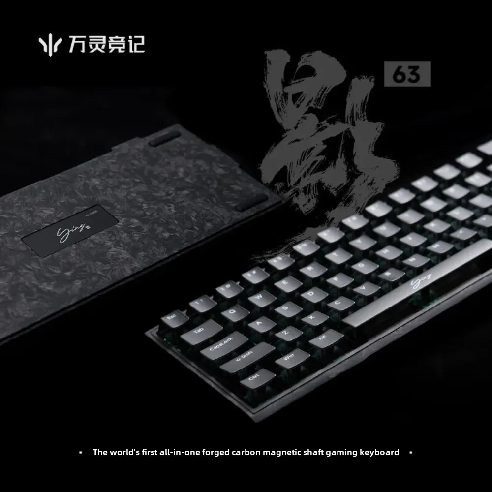 

WL gaming keyboard wired forged carbon magnetic axis gaming mechanical keyboard fast response 64 keys 8K return hot swappable