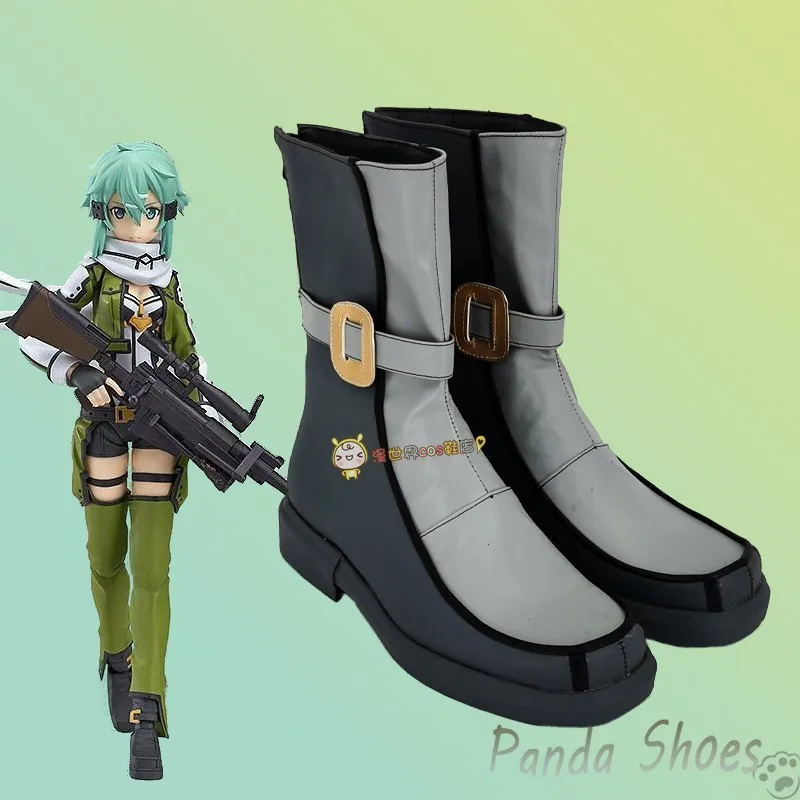 

Shino Sword Art Online Cosplay Shoes Anime SAO Cos Boots Comic Asada Shino Shinonon Cosplay Costume Prop Shoes for Halloween