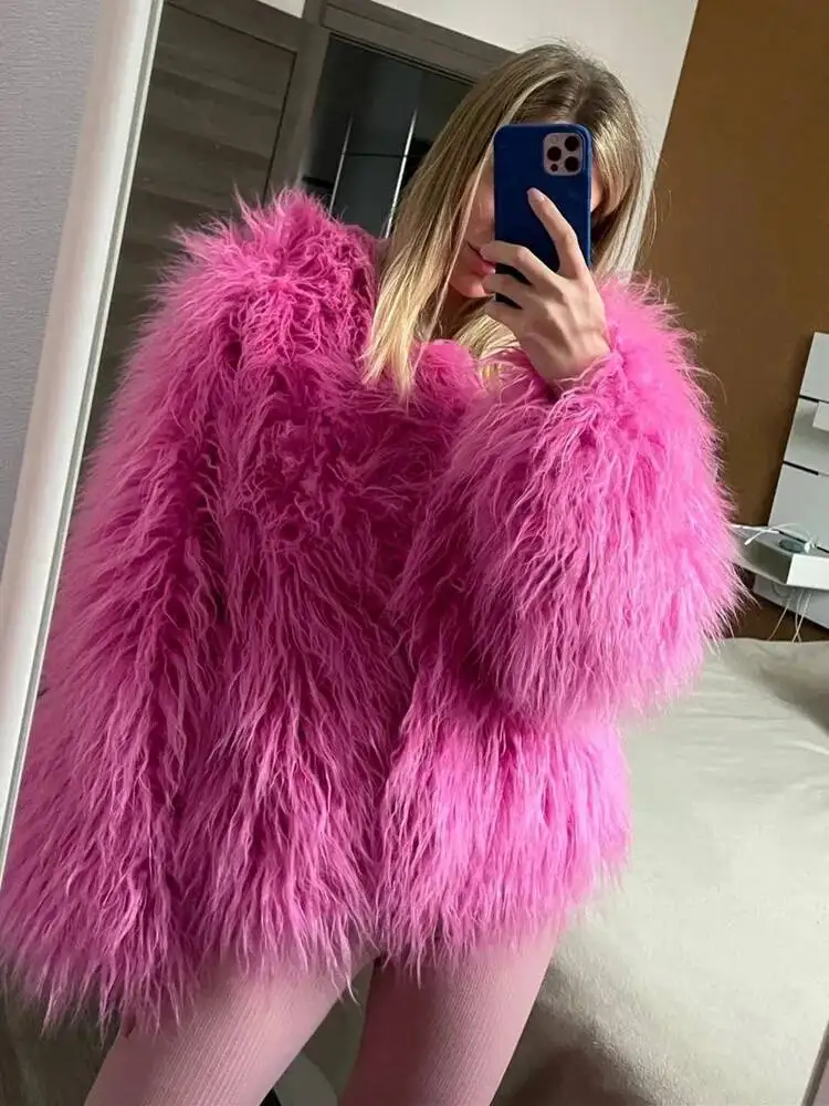 เสื้อโค้ทขนเฟอร์ 34 สี ไซส์ 3XL สำหรับผู้หญิง ฤดูใบไม้ร่วง ฤดูหนาว แฟชั่นเสื้อโค้ทขนเฟอร์เทียม ดีไซน์หรูหรา หนา อุ่น สำหรับผู้หญิง ปี 2025 รุ่น MA7