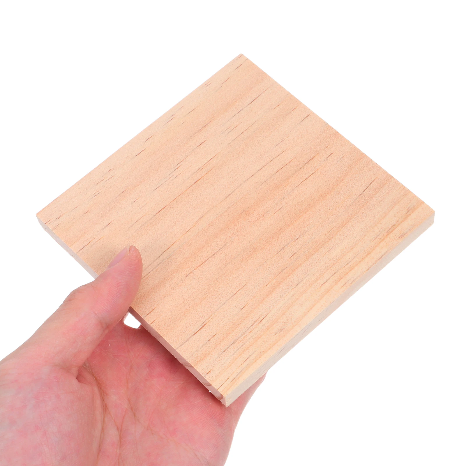 

10 Pcs Handmade Wood Material Square Slices for Crafts Beige Wooden Unfinished Blocks