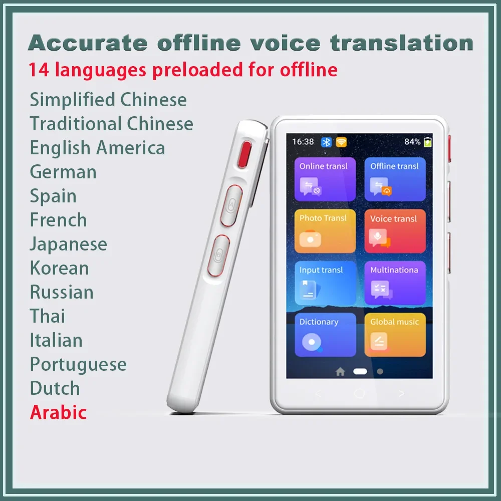 2023 P40 translator offline voice translator 135 languages translation 14 languages offline translation recording photography