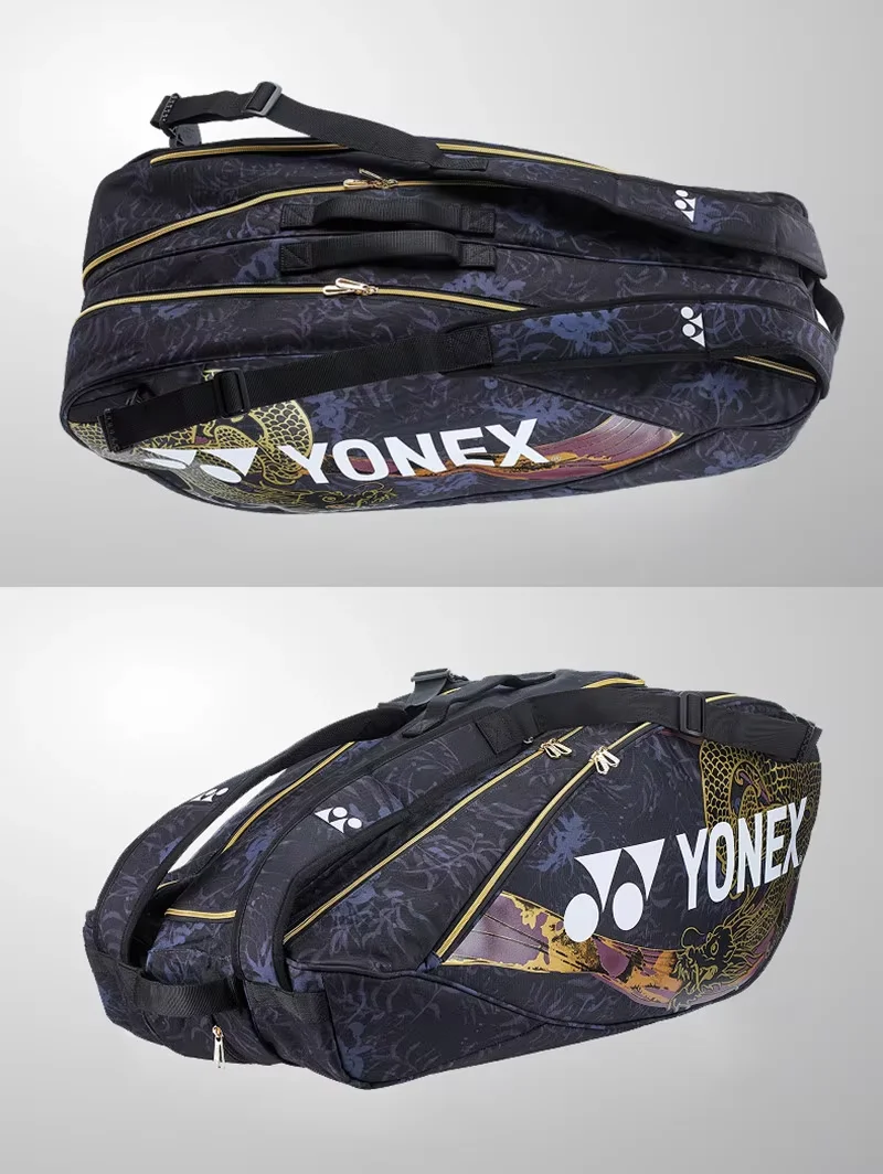 YONEX 정품 배드민턴 가방, 드래곤 패턴 기념 모델, 전문 테니스 라켓, 배낭 패션 스포츠, 6 라켓