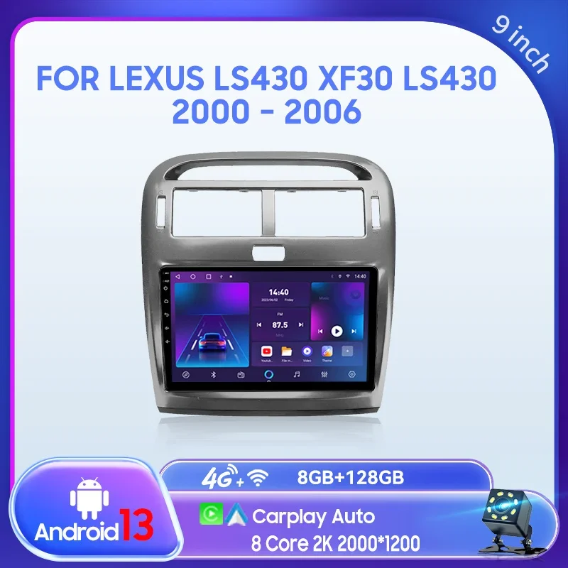 Car Multimedia Player Android Car Radio for Lexus LS430 XF30 LS430 2000-2006 Auto Carplay GPS DSP QLED Video Player 4G WiFi