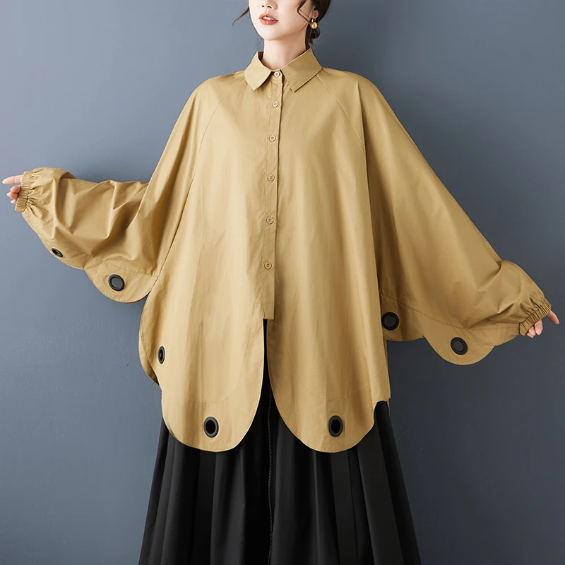 

Повседневный топ с крышкой в виде летучей мыши, асимметричное 3D украшение, свободный крой, моющееся мясо, скрывающее средство для женщин