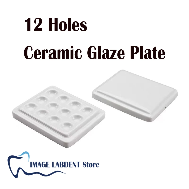 

Dental Glazed Plate With Lid Ceramic Palette 12 Hole Porcelain Tray With Bottom And Covered