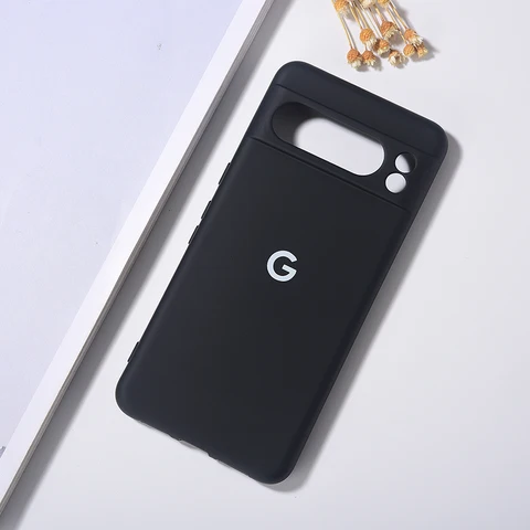 Для Google Pixel 6A 7A 8A Чехол Pixel 8 7 6 9 Pro XL Мягкий жидкий силиконовый чехол Тонкий противоударный защитный чехол для задней панели телефона + логотип