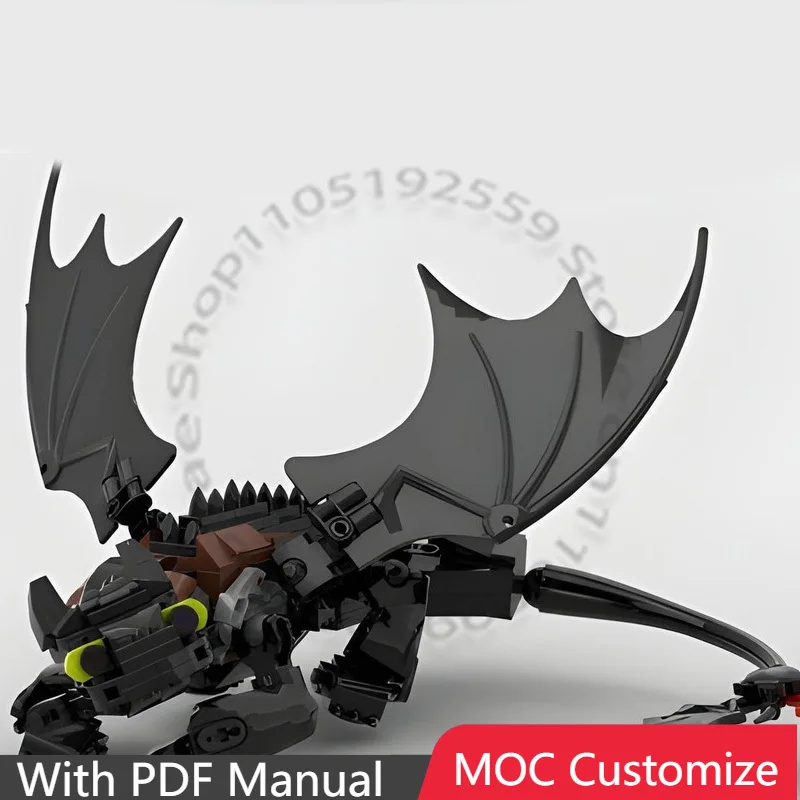 

262 PCS Customize Toothless Dragon MOC Customize Modular Building Block Simple Creative Design Kids DIY Boys Toy Christmas Gift