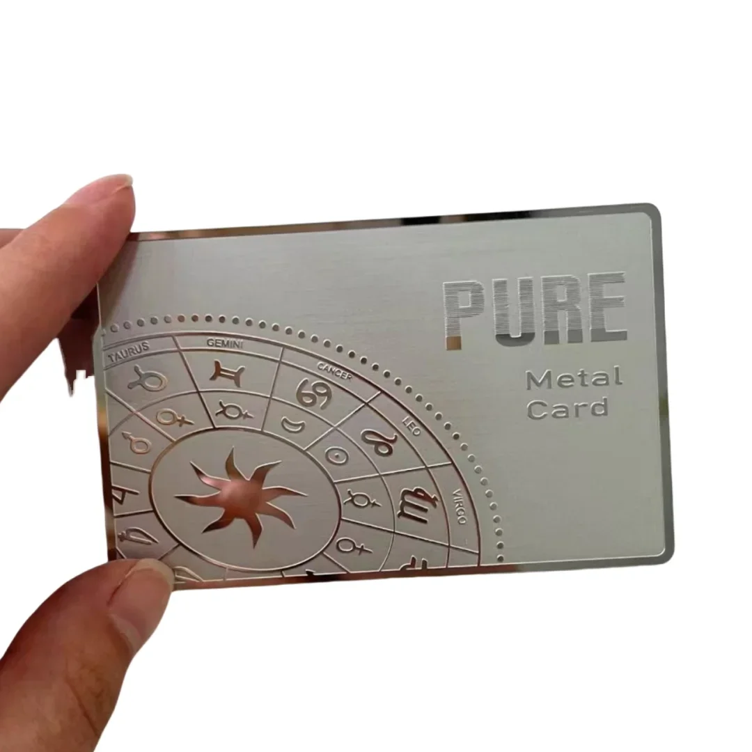 Printable Stainless Steel Smart VIP Membership Cards Blank Customized Printing Gold NFC Chip Metal Business Cards