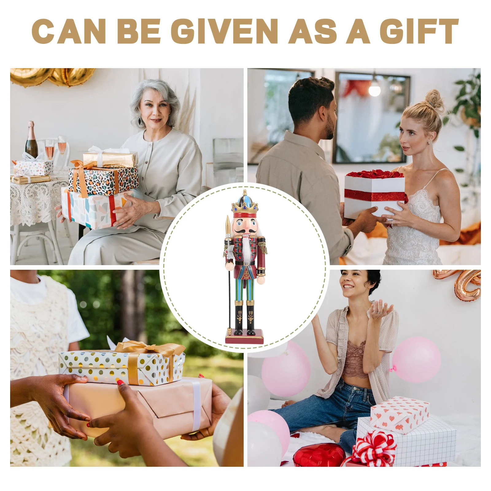 

Wood Nutcrackers Decor Christmas Nutcracker Soldier Xmas Table Ornament Sturdy Gift for Special Occasions