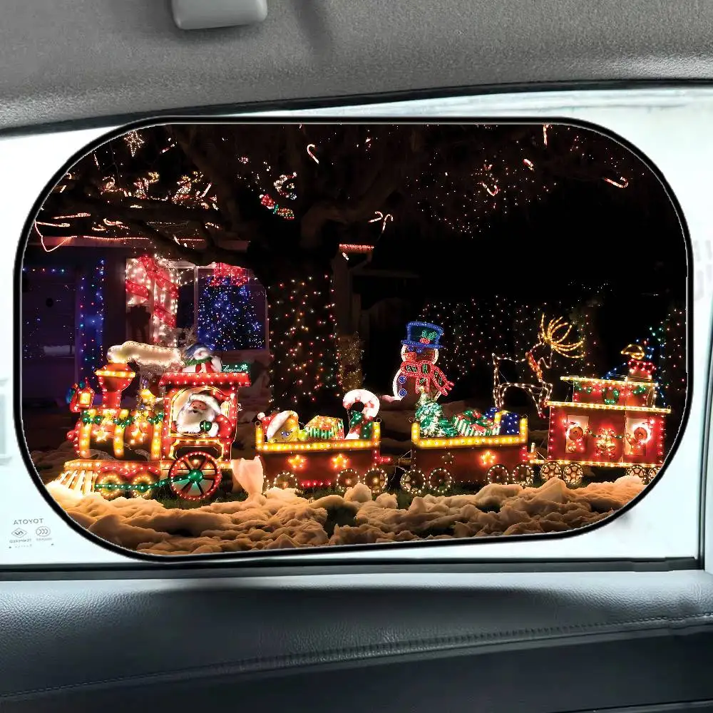 C-عيد الميلاد-S الجانب نافذة الشمسيات سيارة كهرباء فيلم الجانب نافذة ظلة الزجاج الأمامي السيارات نافذة ظلة غطاء للطفل #6