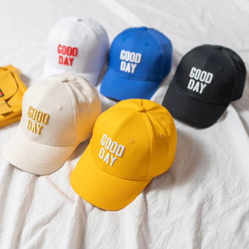 Cool New Kids Children Baseball Cap Good Day Letter Embroidery Four Seasons Boys Girls Popular Hip Hop Sun Cap Hat DropShipping