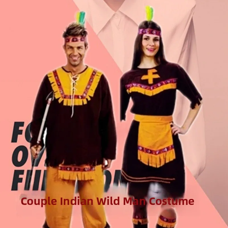 Costume indiano loween per donna adulta Par Dance Abbigliamento cosplay Abito da donna indiano selvaggio Costume tradizionale di scena etnico