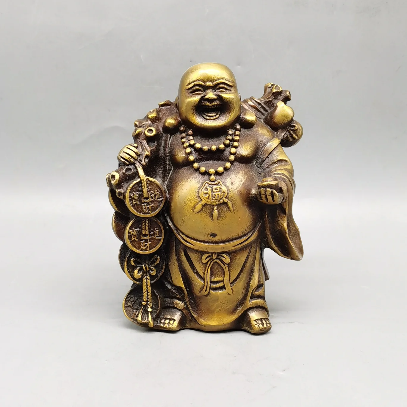 

Fashion Chinese Exquisite Old Antique Ornaments and Crafts Supplies Maitreya Buddha Iiving Room Decoration Home Gift