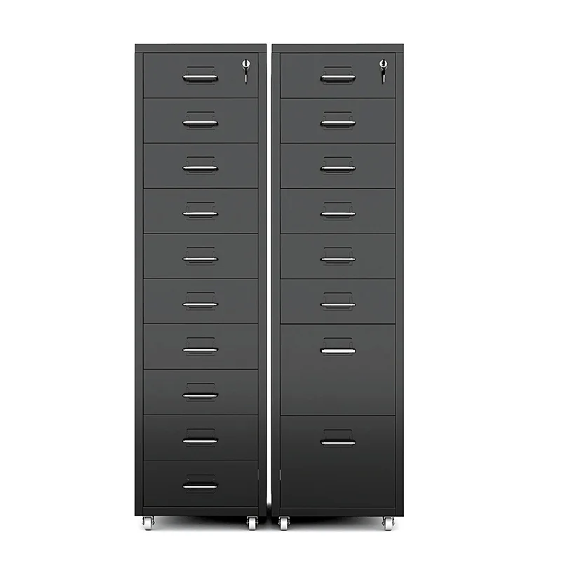 Modern Metal Rolling File Cabinet Low Desk Drawer Storage Movable Bedside Storage for Home Office