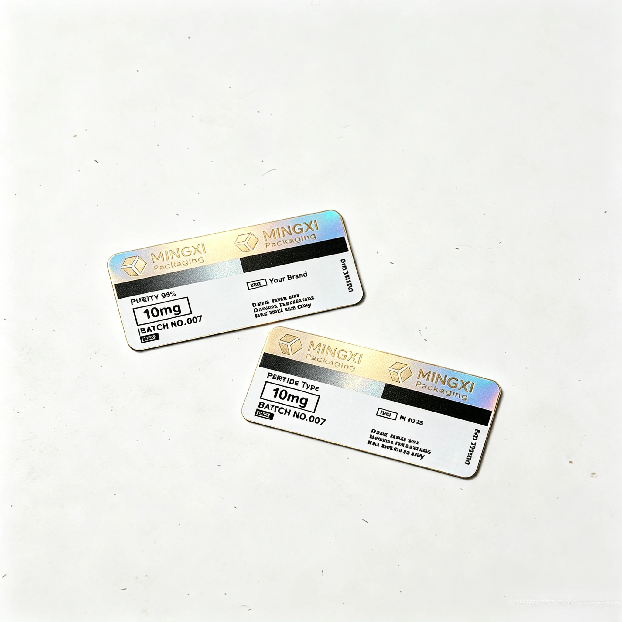 Étiquettes autocollantes personnalisées en vinyle pour flacons de peptides, résistantes aux basses températures, adaptées aux flacons de recherche de 2 ml et 5 ml