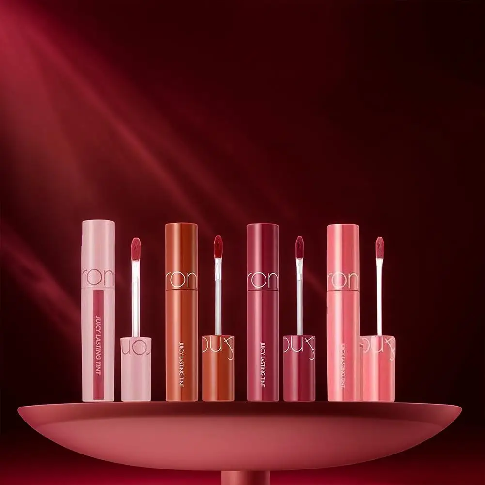 Romand Original Korean Juice Lip Glaze, lucidalabbra idratante effetto specchio, non appiccicoso, colore rosso corallo litchi.