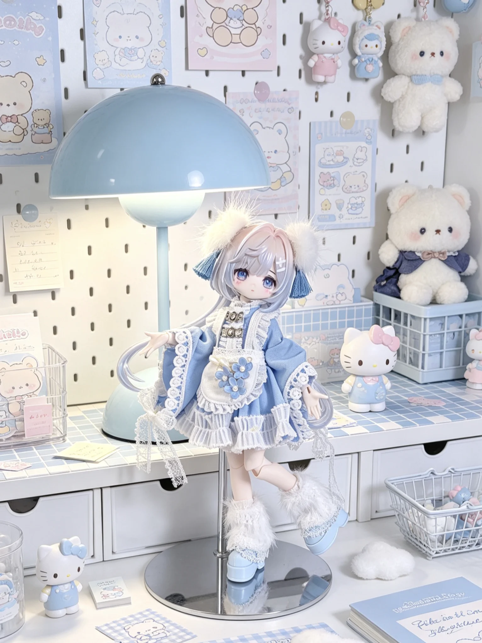 Mitian Bjd Doll Clothes New Chinese Style Lace Outfit Set Fit For 11 To 17 Cm Bonnie Bunny Eighth Twelfth Scale Articulated Doll