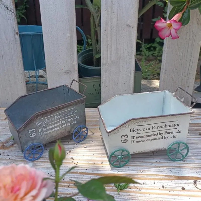 

Железный винтажный маленький плантатор цветочные горшки для дома для сада