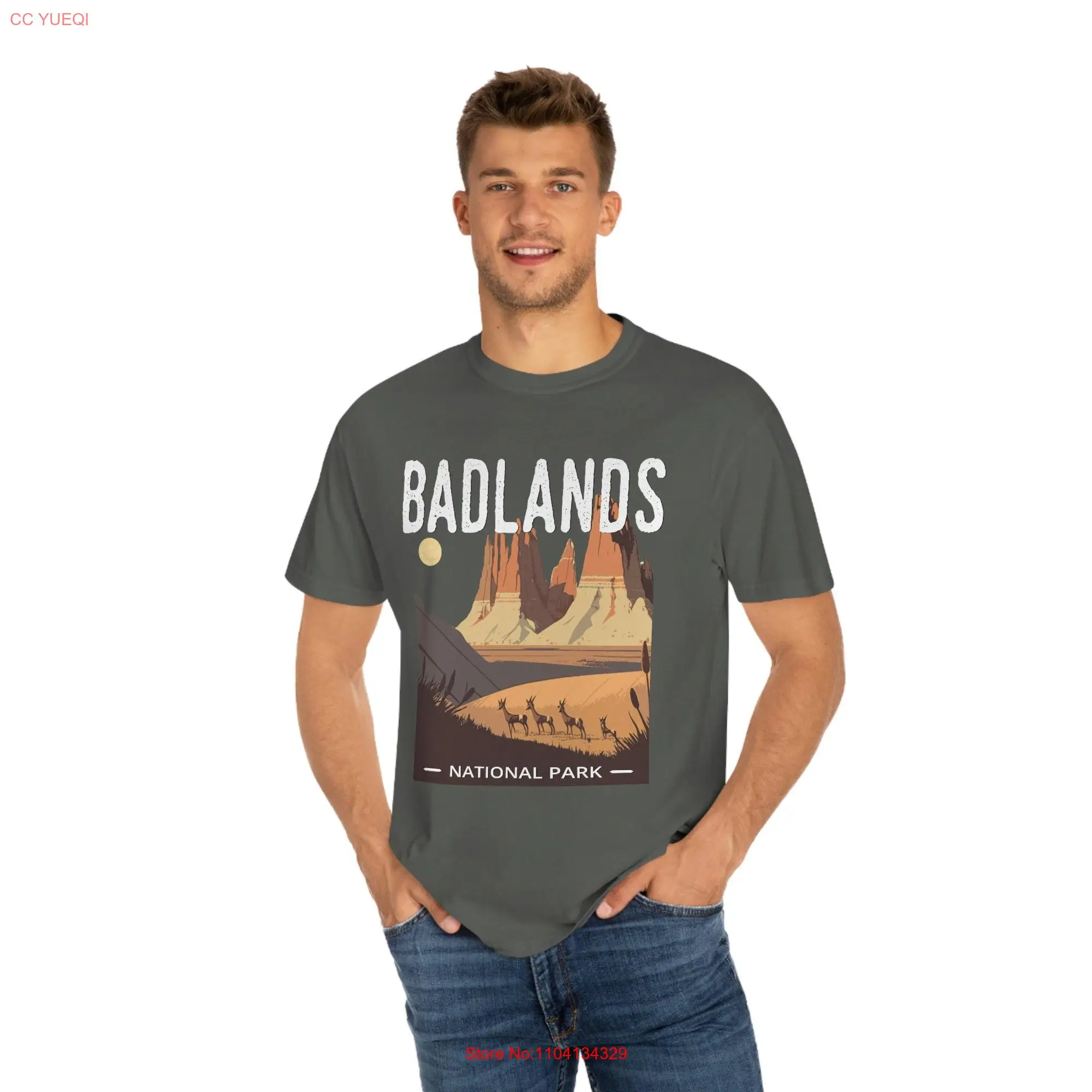 National Parks Badlands Eco Friendly T Shirt long or short sleeves