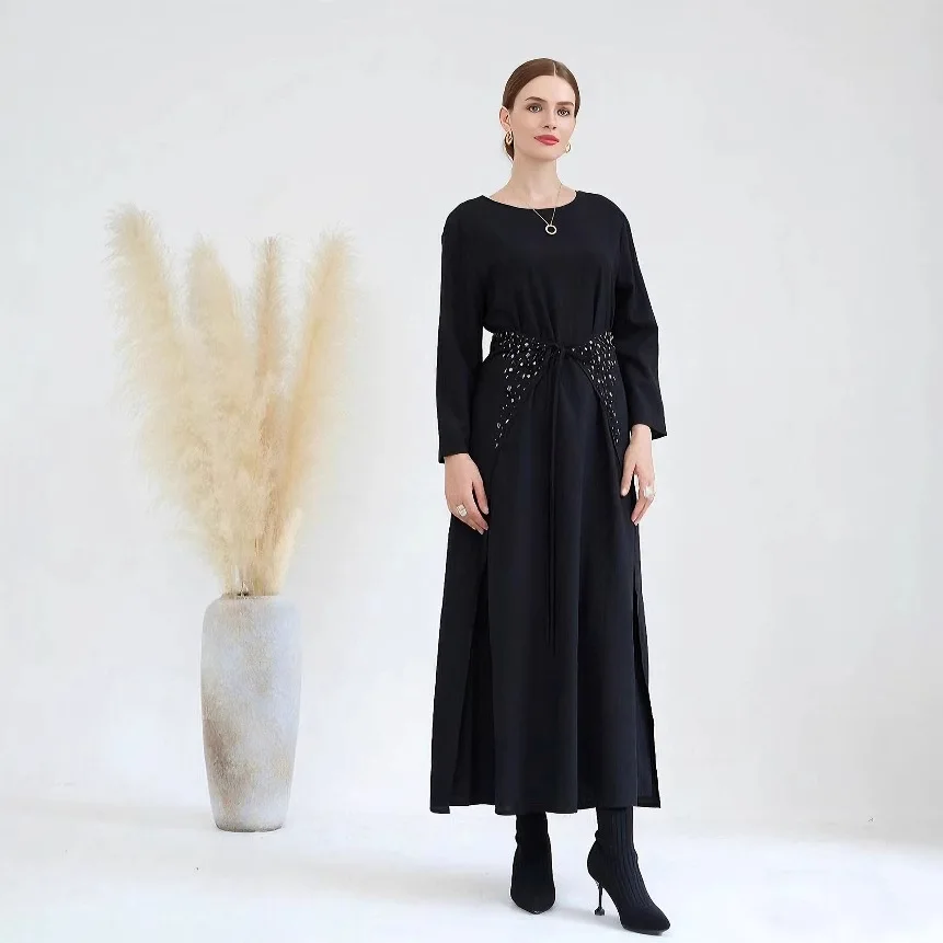Dubaï ouvert Abaya Robe longue Hijab ensemble femmes musulmanes Kimono Cardigan Islam vêtements Kebaya caftan Robe Femme Musulmane Ensembles