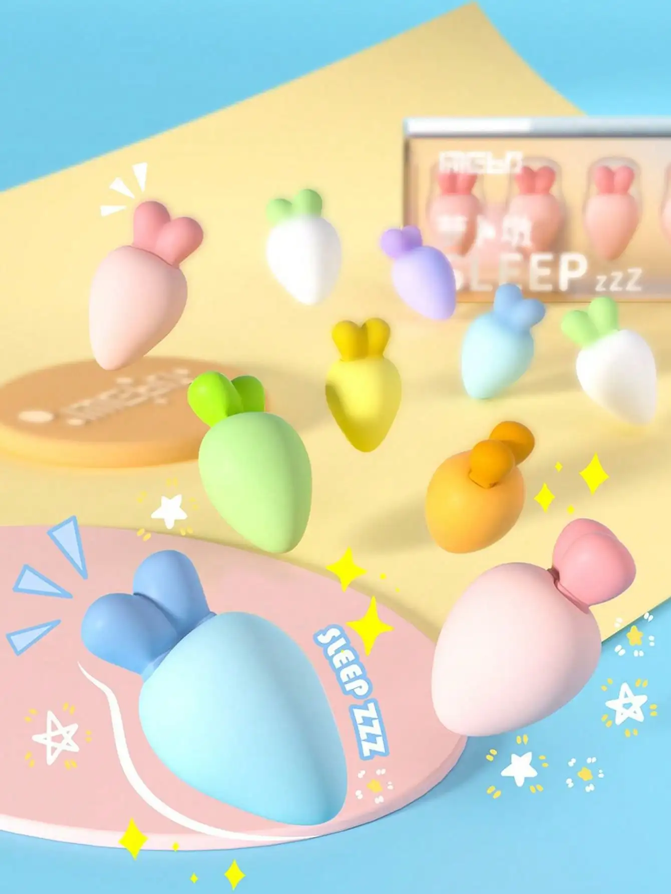6pcs Cute Radish Ding Earplugs for Noise Prevention, Sleep Dormitory Noise Prevention, Sleep Soundproofing Device