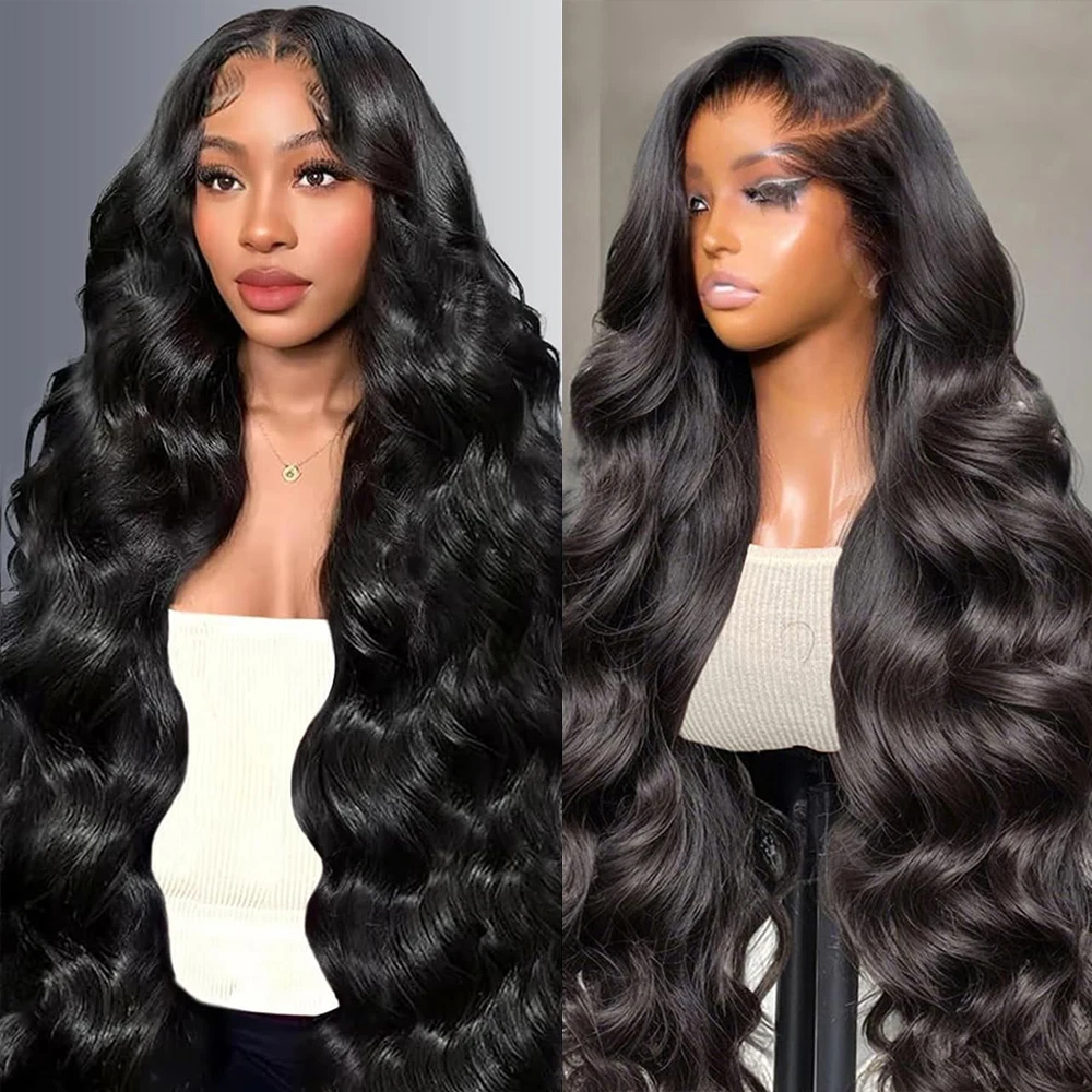 Body Wave Human Hair Front Wig Brazilian 13x6 13x4 Hd Lace Transparent Frontal wig 40 42 Inch Wet and Wavy Pre Plucked Human Hair Wigs For Black Woman