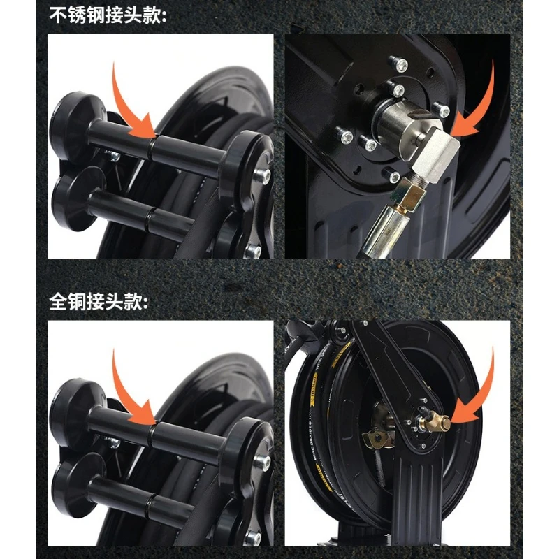 JHR350 JHR400 No Pipe Tube High Pressure Cleaner Retractable Auto Car Fuel Grease Washer Air Hose Reel Diameter 350mm 400mm