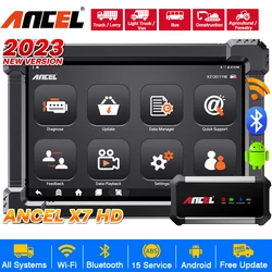 ANCEL X7 HD Heavy Duty Truck Diagnostic Tool 12V 24V Diesel Bidirectional Control Oil DPF Reset All System OBD2 Truck Scanner