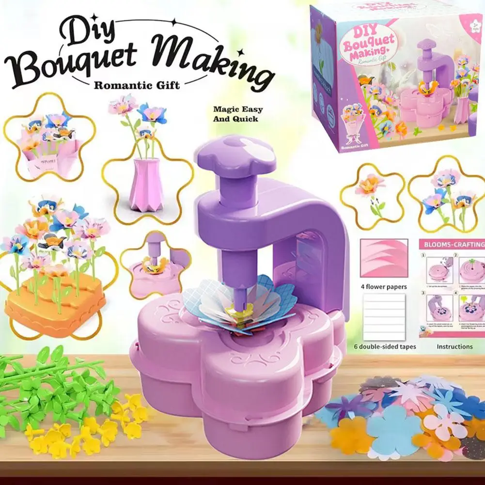 Zestaw do samodzielnego tworzenia bukietów z tkaniny, kwiaty z materiałów, zabawki, bukiety kwiatowe, zabawka dla dziewczynek, zestaw do samodzielnego tworzenia kwiatów, zestaw do rękodzieła, edukacyjne prezenty dla dzieci