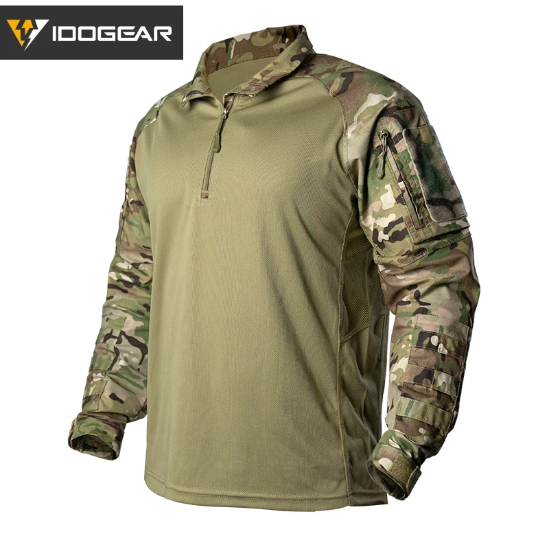 IDOGEAR UFS Tactical Shirt BDU Combat Clothes With Elbow Pads Slight Elasticity  Shirt Breathable 3116