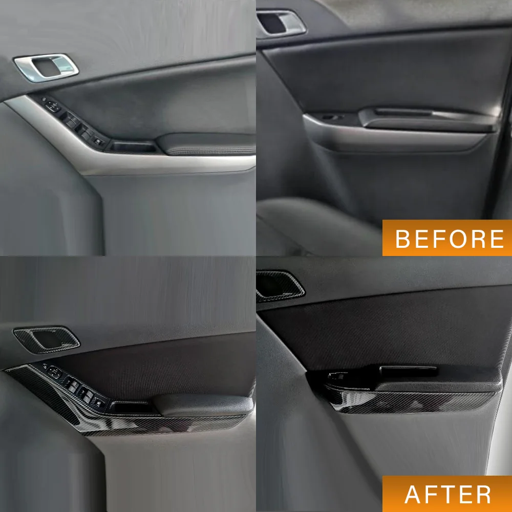 

4pcs Inner Door Molding Trim ABS Carbon Fiber Color for Mazda BT-50 BT50 2010-2020
