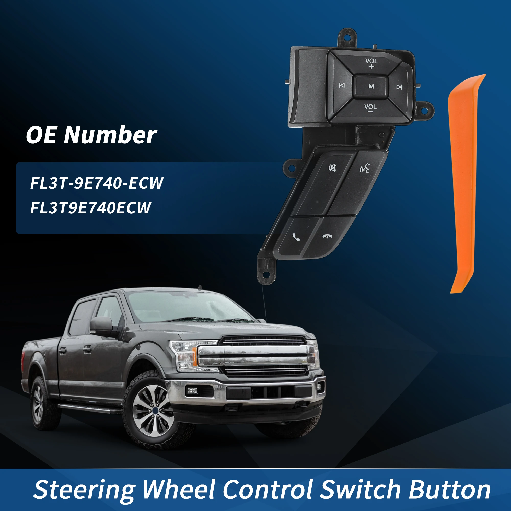 

UXCELL Right Steering Wheel Volume Control Switch Button for Ford F-150 2015-2018
