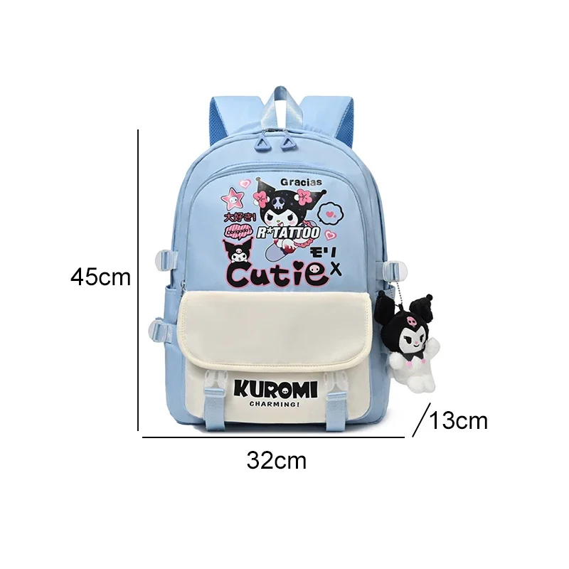  Kuromi Anime Backpack Cute Large Capacity School Bag for Students Cartoon Storage Bookbag College Rucksack Daily Use